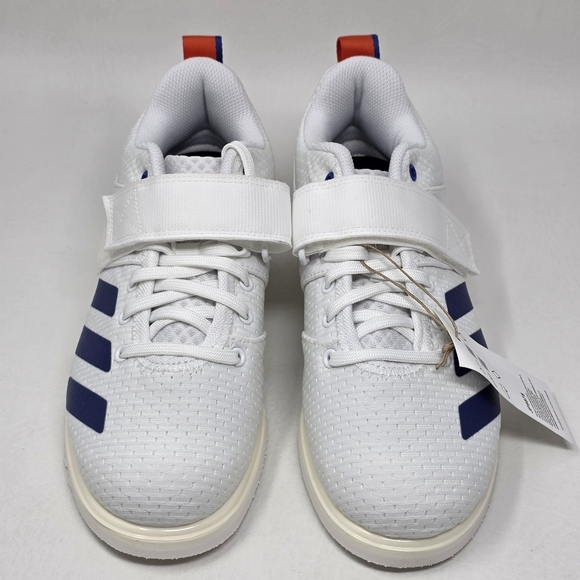 Adidas Powerlift 5 Weightlifting Shoes Men\'s Size 8 White Blue Orange JP9878 New main image 4